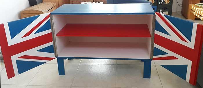 View of empty iron tea table