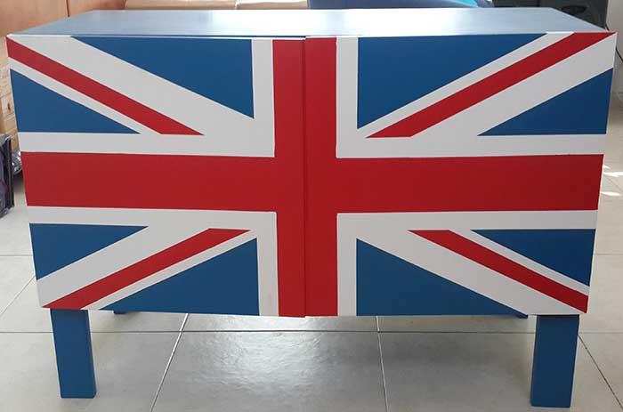 View of empty iron tea table