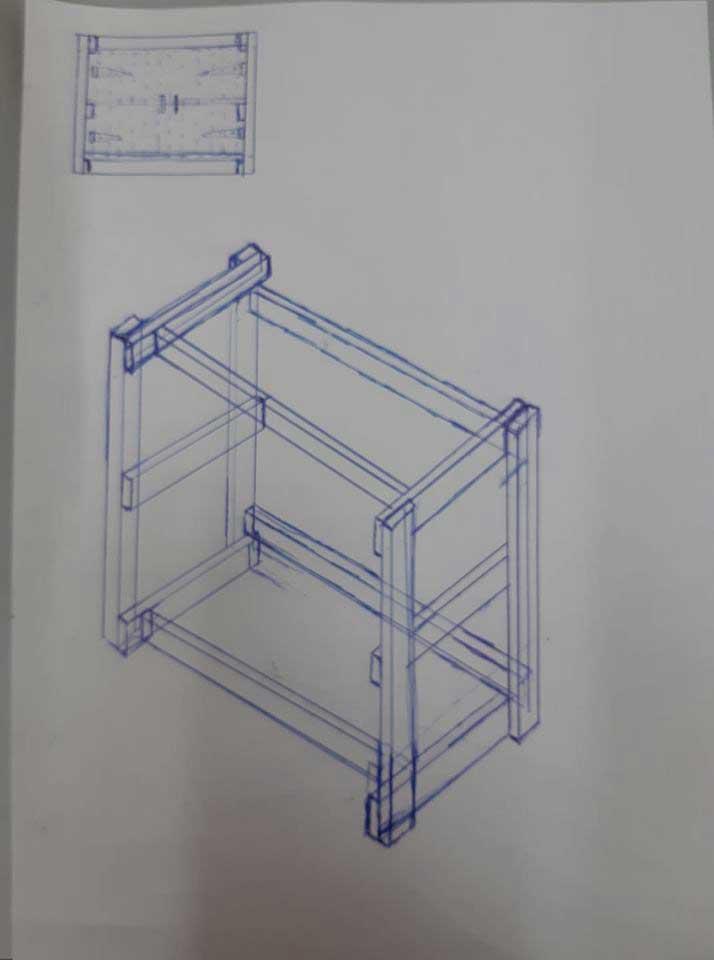 drawing of planning a cabinet