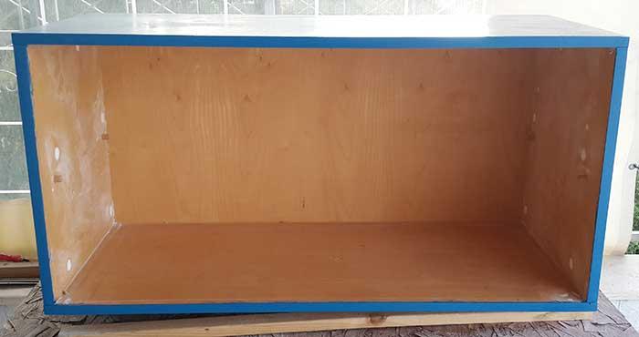 front look with blue outside and still wood color inside