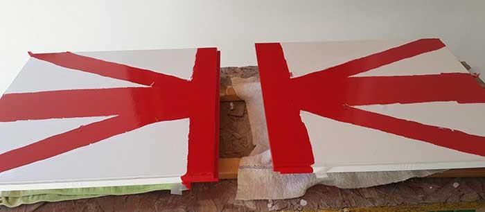 front look with blue outside and still wood color inside