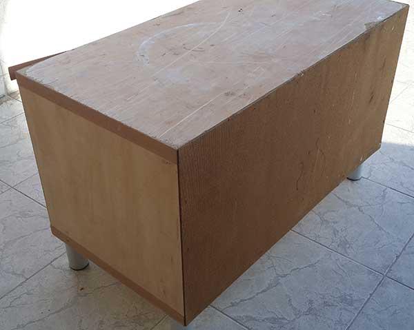 View of empty iron tea table