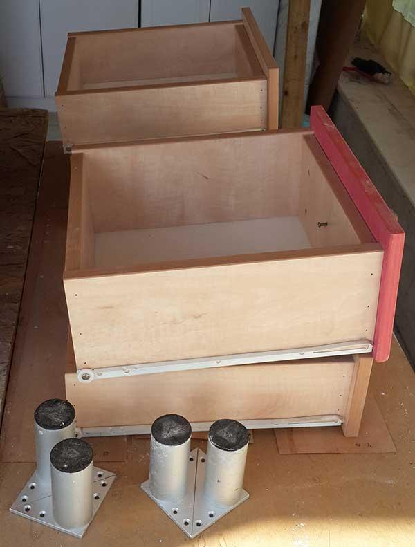 View of empty iron tea table