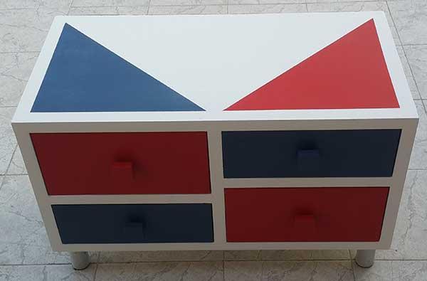 View of empty iron tea table