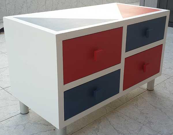 View of empty iron tea table